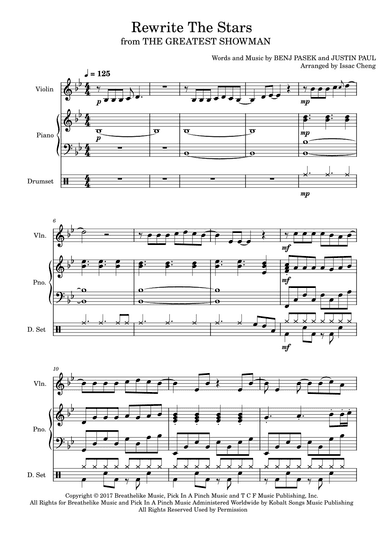 Rewrite The Stars (arr. Issac Cheng)