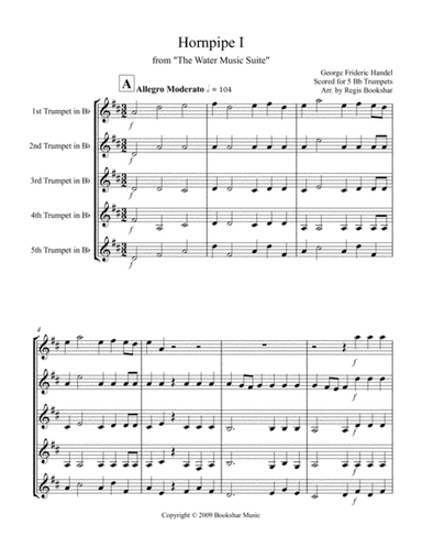 Hornpipe I (from "Water Music") (Trumpet Quintet) (arr. Regis Bookshar)