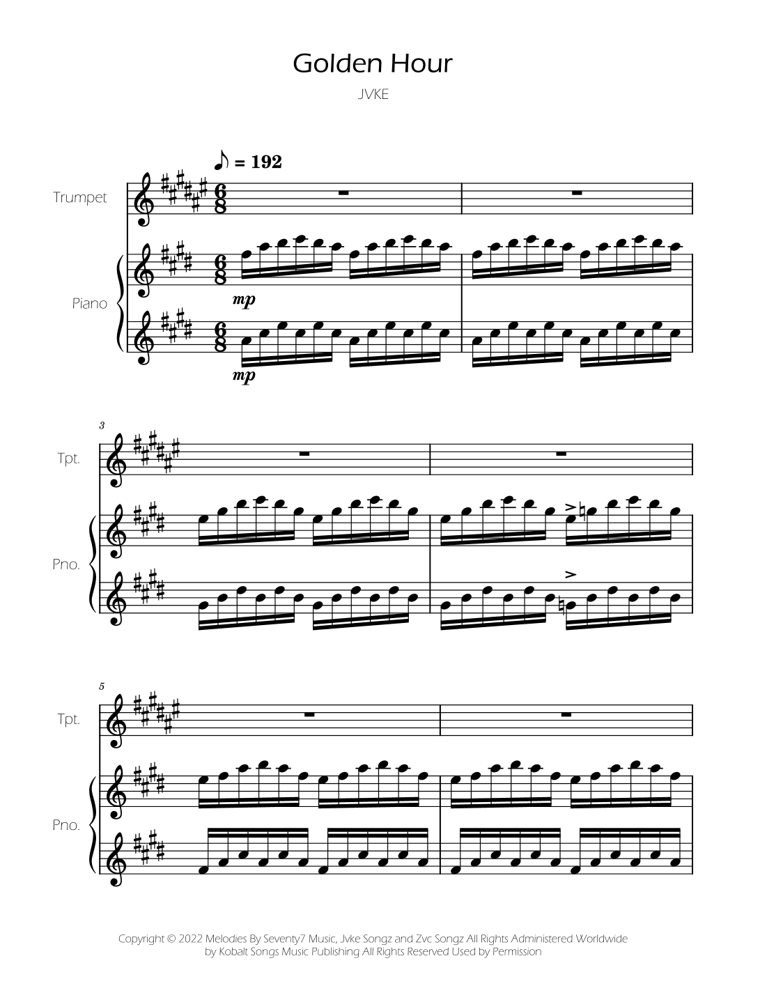 Golden Hour (arr. Ygor Nunes)