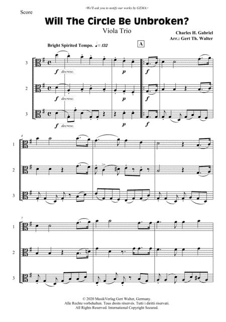 Will The Circle Be Unbroken? (arr. Gert Th. Walter)