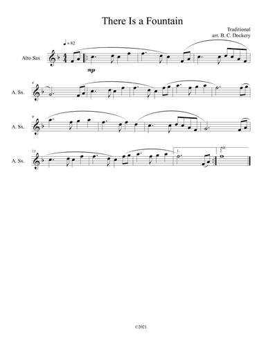 There Is a Fountain (Alto Sax Solo) (arr. B. C. Dockery)
