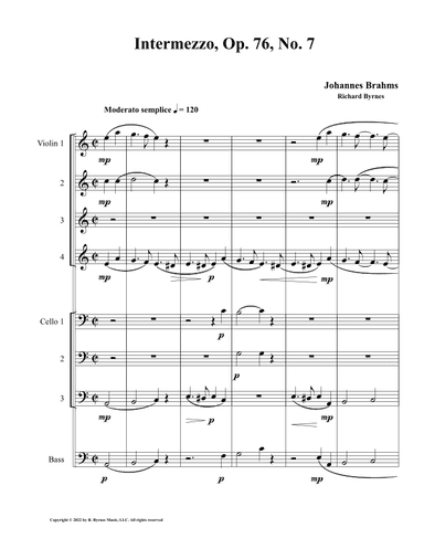 Intermezzo, Op. 76, No. 7 (String Octet) (arr. Richard Byrnes)