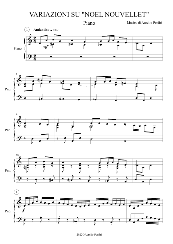 VARIAZIONI SU "NOEL NOUVELLET"
