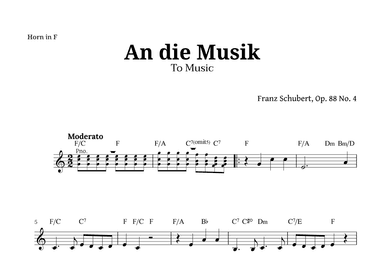 An die Musik (To Music) by for French Horn (arr. Langanho)