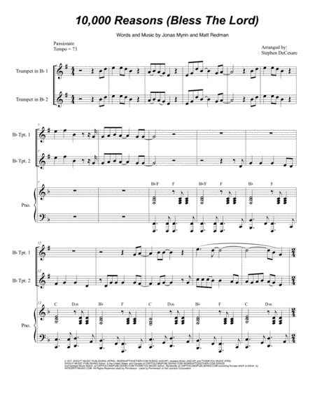 10,000 Reasons (Bless The Lord) (arr. Stephen DeCesare)