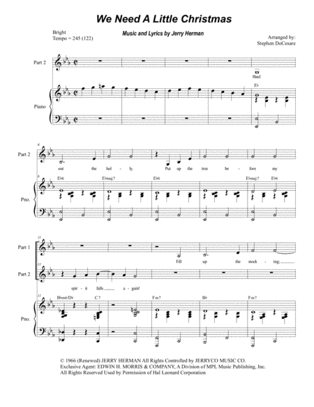 We Need A Little Christmas (arr. Stephen DeCesare)