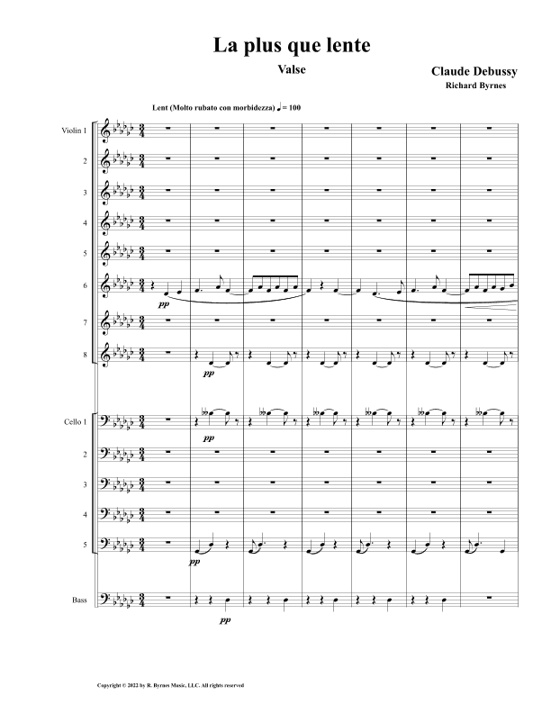 Claude Debussy – La plus que lent (String Orchestra) (arr. Richard Byrnes)
