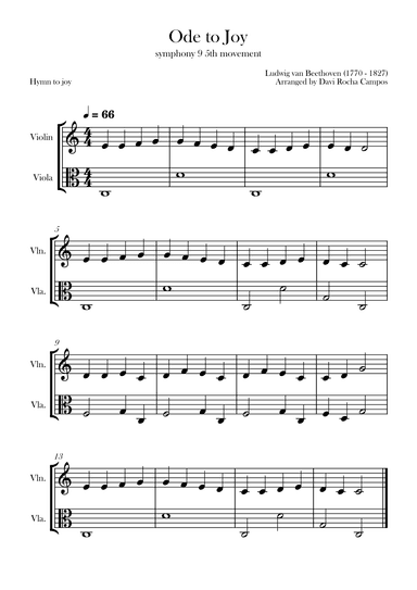 Ode To joy (Symphony 9 5th movement) (arr. Davi Rocha Campos)