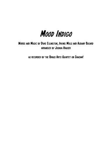 Mood Indigo (arr. Joshua Hauser)