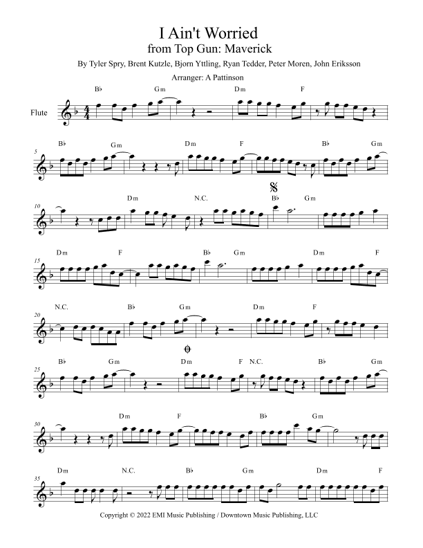 I Ain't Worried (arr. Andrew Pattinson)