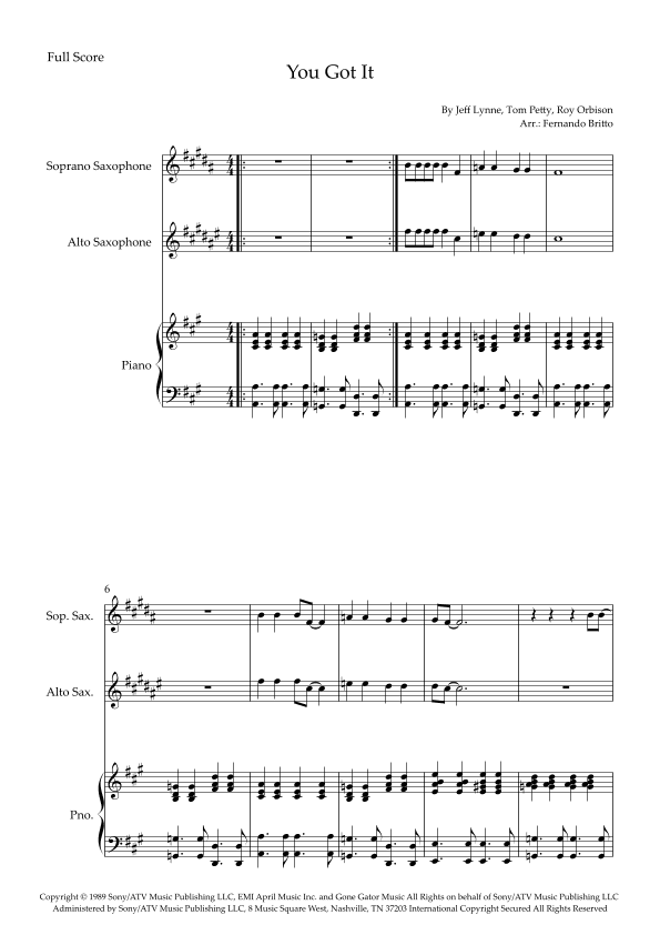 You Got It (arr. Fernando Britto)
