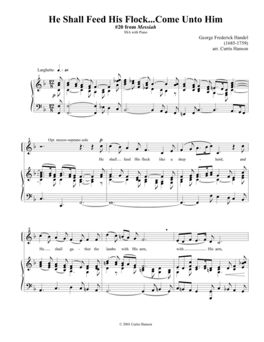 He Shall Feed His Flock (SSA) (arr. Curtis Hanson)