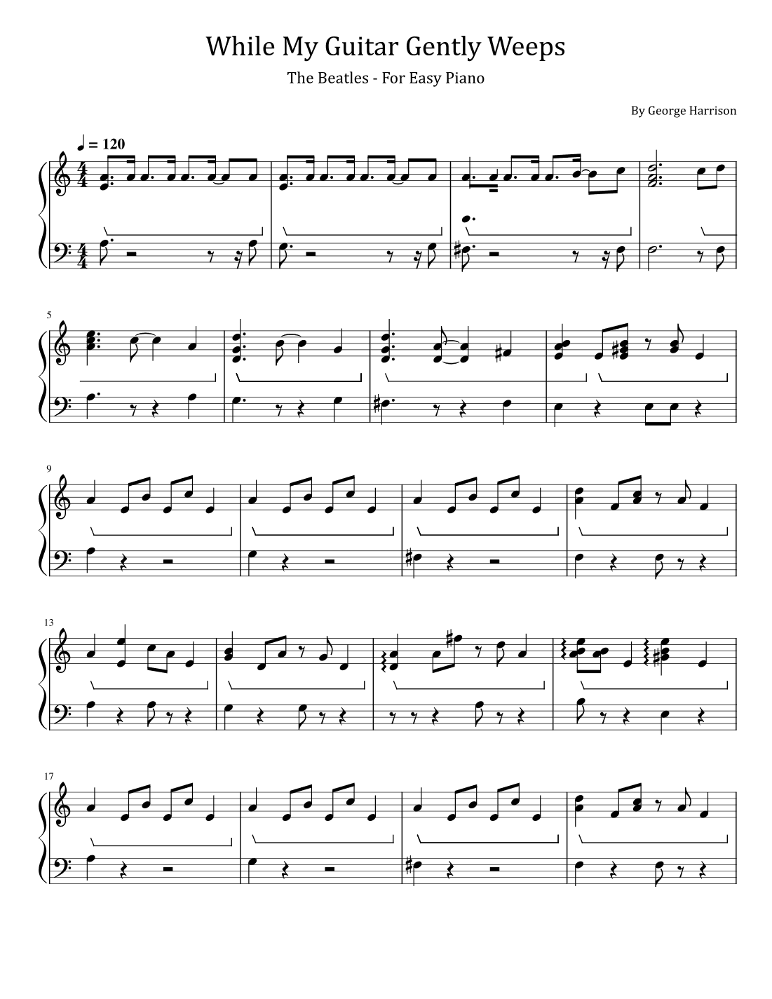 While My Guitar Gently Weeps (arr. poon)