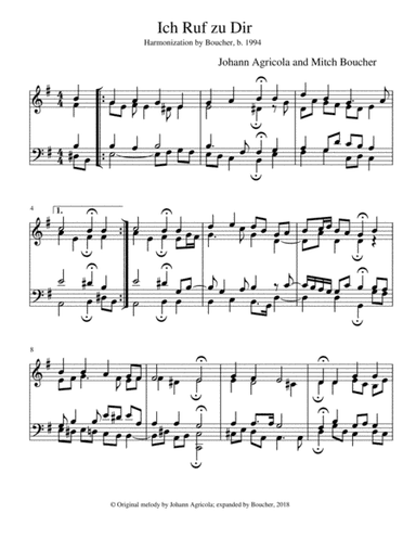 Ich ruf zu Dir (arr. Mitch Boucher)