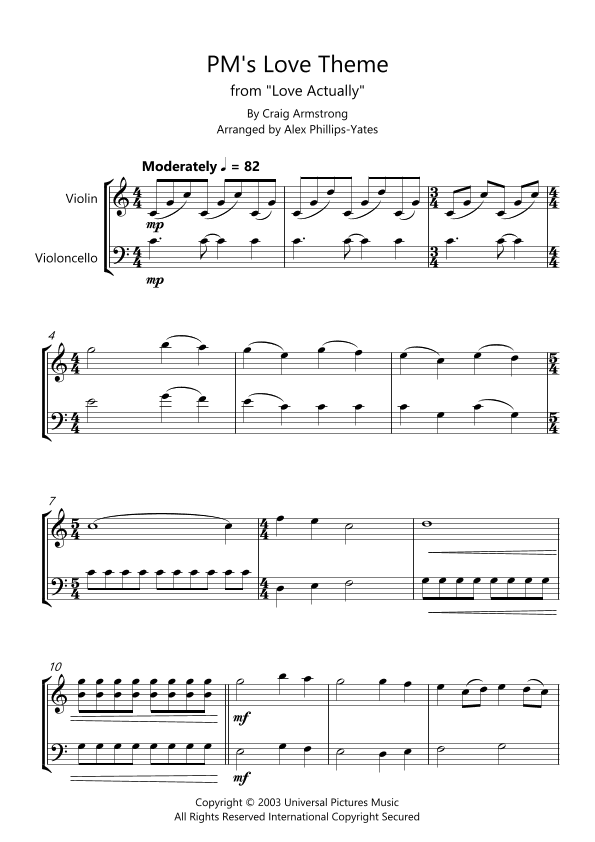 Pm's Love Theme (arr. Alex Phillips-Yates)