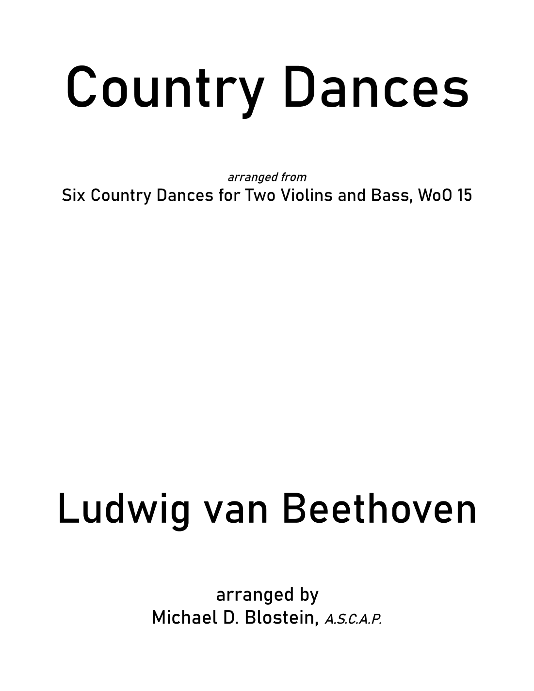 Country Dances (arr. Michael Blostein)