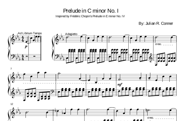 Piano Prelude No. 1 in C Minor, Op. 3