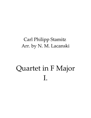 Quartet in F Major I. Allegro Maestoso (arr. Nick Lacanski)