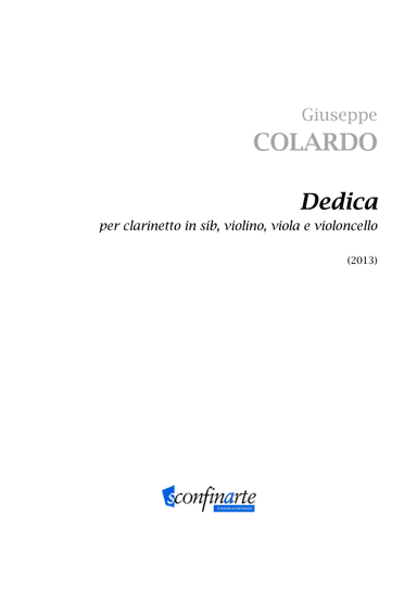 Giuseppe Colardo: DEDICA (ES 956) - Score Only