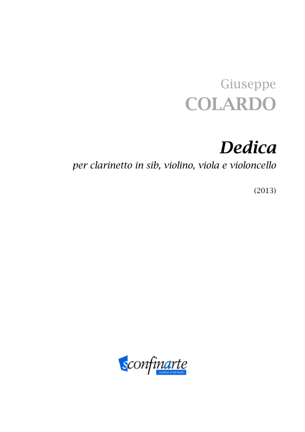 Giuseppe Colardo: DEDICA (ES 956) - Score Only