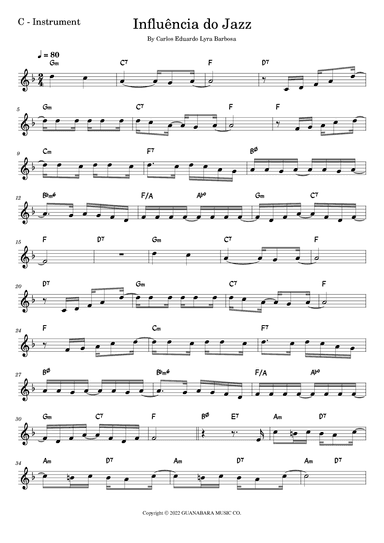 Influencia Do Jazz (arr. Fabio Eduardo de Oliveira)