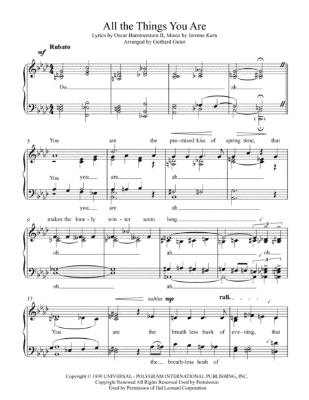 All The Things You Are (arr. Gerhard Guter)