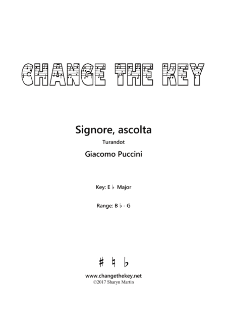 Signore, ascolta! - Eb Major (arr. Change the Key)