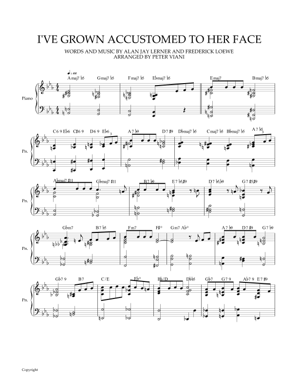 I've Grown Accustomed To Her Face (arr. Peter Viani)