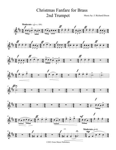 Christmas fanfare for Brass 2nd Trumpet