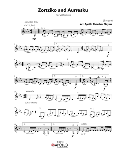 Zortziko and Aurresku (arr. Apollo Chamber Players)