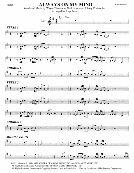 Always On My Mind (arr. Jorge Juárez)