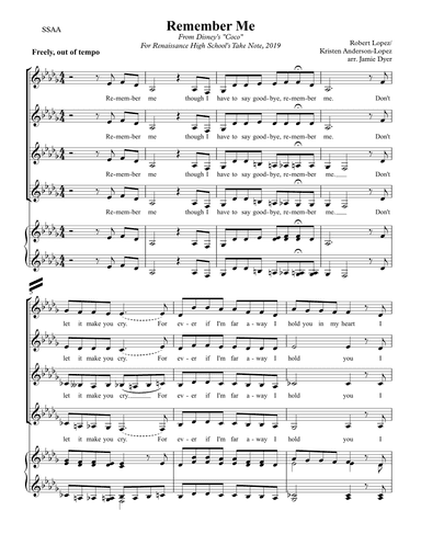 Remember Me (lullaby) (arr. Jamie Dyer)