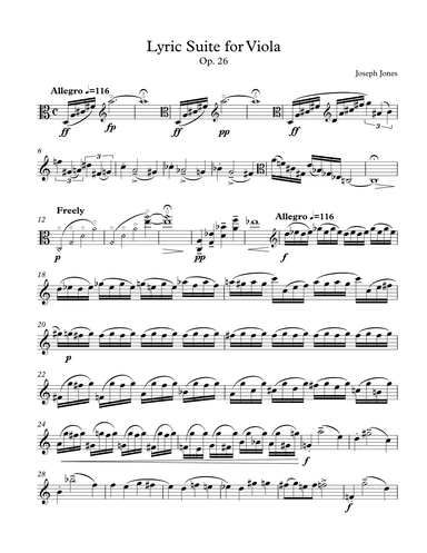 Lyric Suite for Solo Viola, Op. 26a