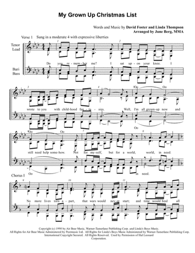 Grown-Up Christmas List (arr. June Berg, MMA)