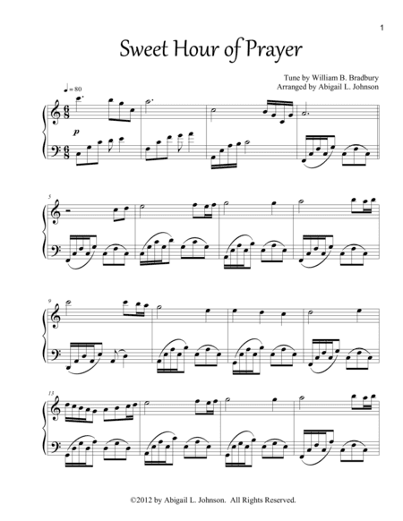 Sweet Hour of Prayer - Piano Solo (arr. Abigail L. Johnson)