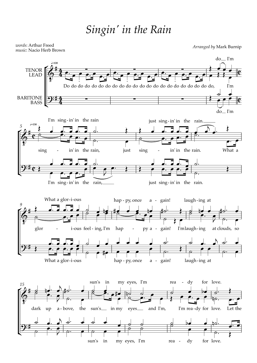Singin' In The Rain (arr. Mark Burnip)