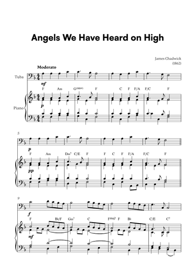 Angels we have heard on high (for Tuba and Piano) (arr. Cadenza Editions)