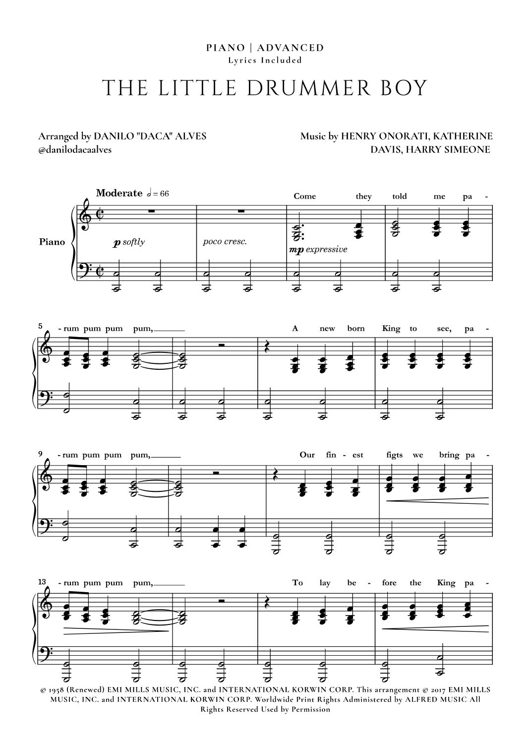 The Little Drummer Boy (arr. Danilo "Daca" Alves)