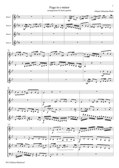 Fuga in c-minor (arr. Edition Maulwurf)