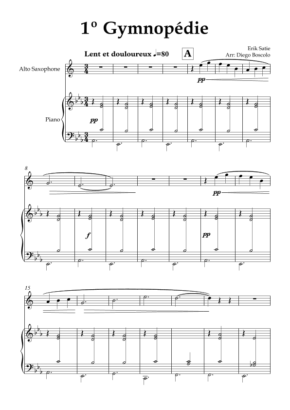 1º Gymnopédie (arr. Diego Boscolo)