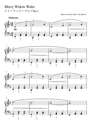 "Merry Widow Waltz No.1" (Fdur) (arr. pfkaori)