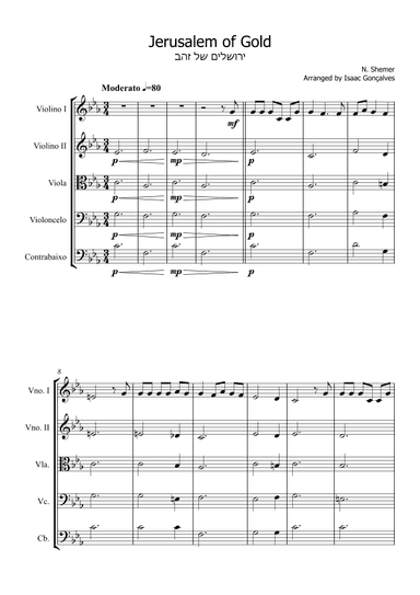 Jerusalem of Gold - ירושלים של זהב (arr. Isaac Gonçalves)