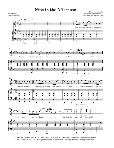 Nine In The Afternoon (arr. Gabriel Lawson)