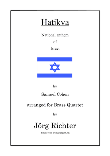 Hatikva (Nationalhymne Israels) für Blechbläser Quartett (arr. Jörg Richter)