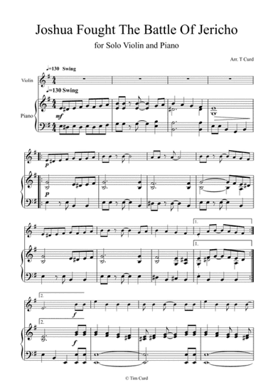 Joshua Fought the Battle of Jericho for Solo Violin and Piano (arr. Tim Curd)