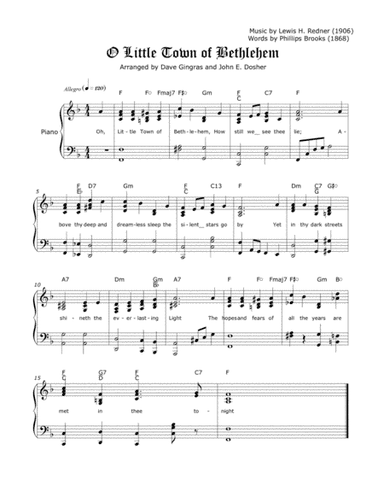 O Little Town of Bethlehem (arr. Arranged by Dave Gingras and John E. Dosher)