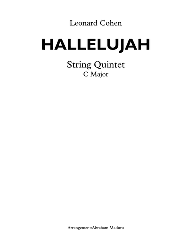 Hallelujah (arr. Abraham Maduro)