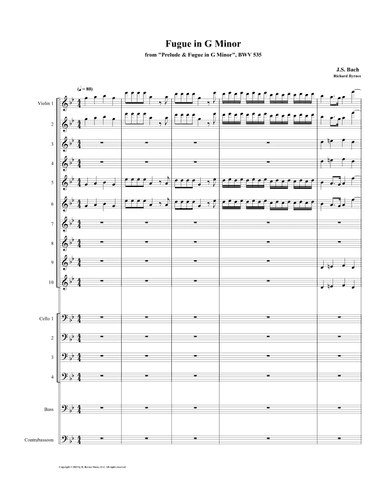 Fugue in G Minor, BWV 535 (String Orchestra + Contrabassoon) (arr. Richard Byrnes)