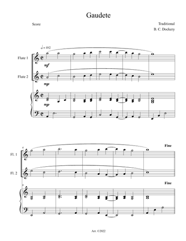Gaudete (Flute Duet with Piano Accompaniment) (arr. B. C. Dockery)