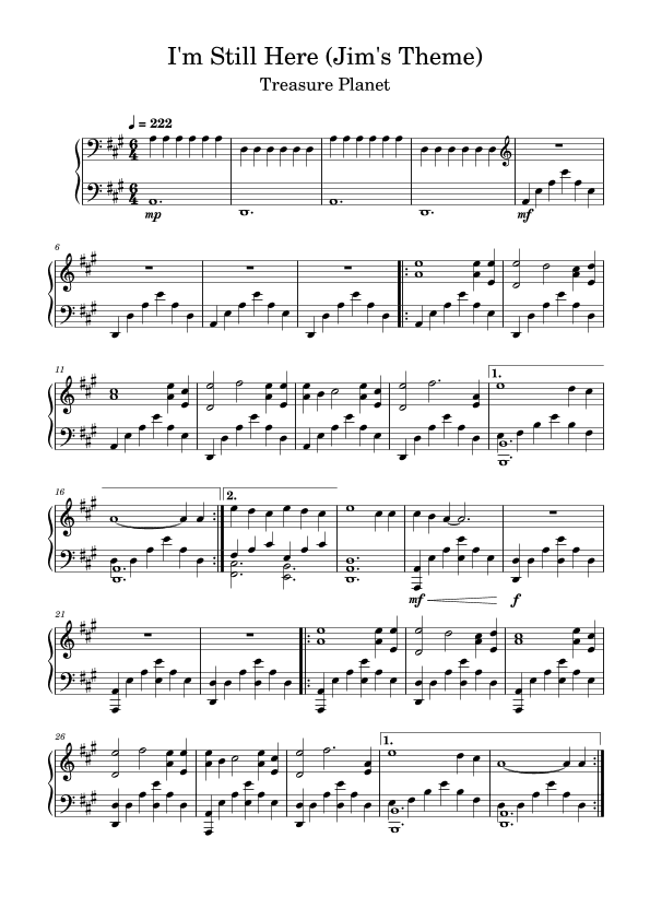 I'm Still Here (jim's Theme) (arr. Anya Alston)